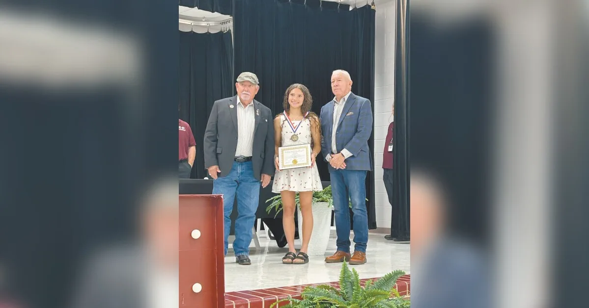 Braelynn Brooks receives Lamar Medal