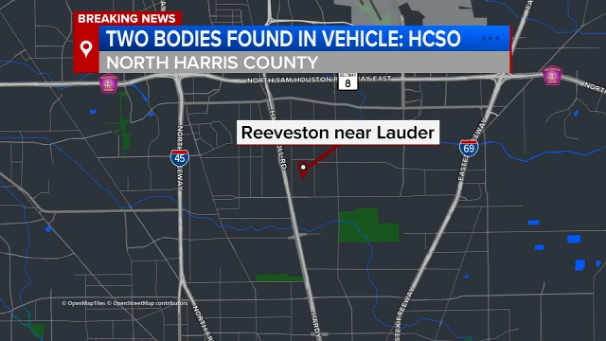 Two men found dead in vehicle at auto body shop in north Harris County, HCSO says