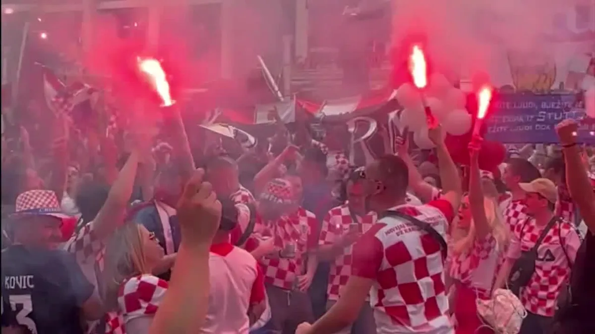 Croatia fans take over Texas for Downtown Dallas parade ahead of England match