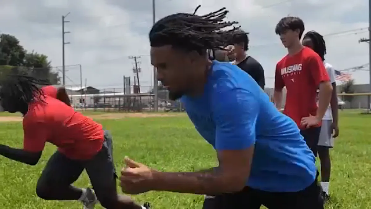 Local football players work in 'off-season' with Prairie View legend