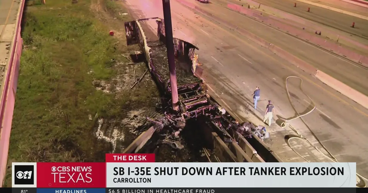 Deadly, fiery tanker crash shuts down part of I-35E