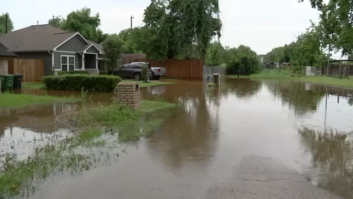 Homes surrounded by water in parts of Houston as storms moved across region