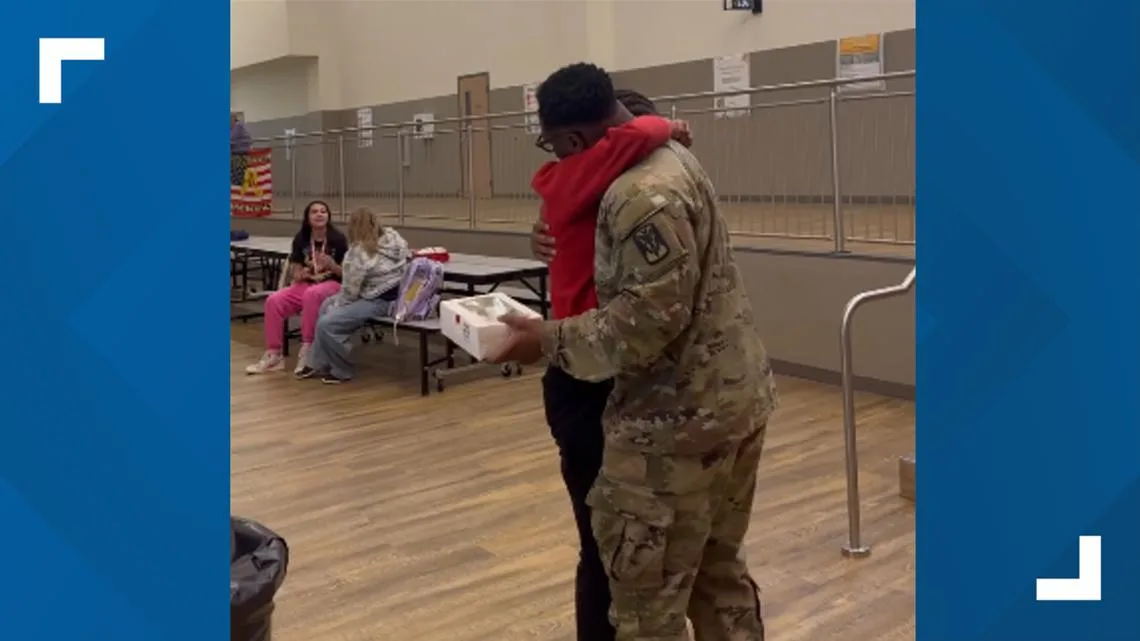 Killeen ISD 8th grader surprised by father returning home from deployment