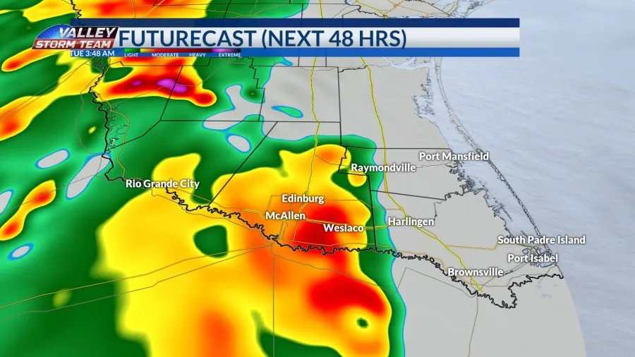 The heaviest rainfall event is now underway