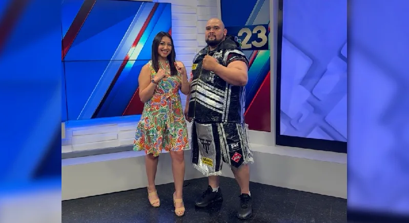 Tony the Tank visits NBC 23 studio ahead of match